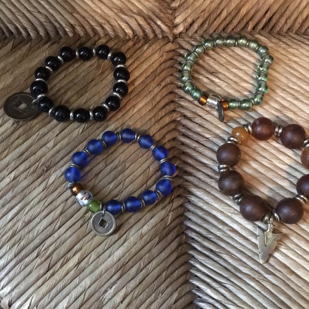 Set of 4 beaded bracelets